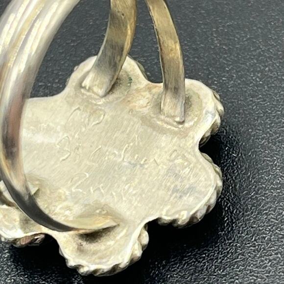 Geraldine Paquine GP Zuni Sterling Silver Blue Turquoise Ring
Petit Point Sz 8 - Picture 10 of 11